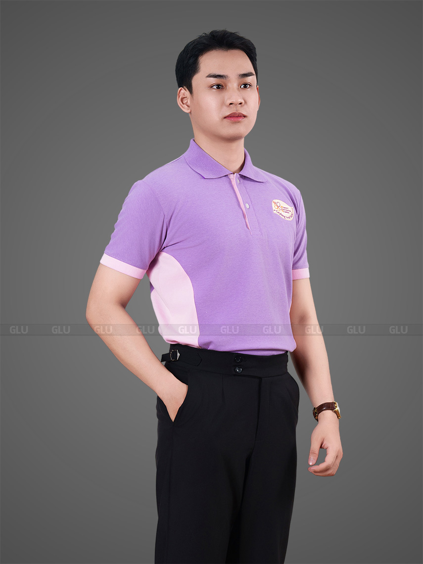 áo polo đồng phục văn phòng màu tím dn0047 thanh lịch