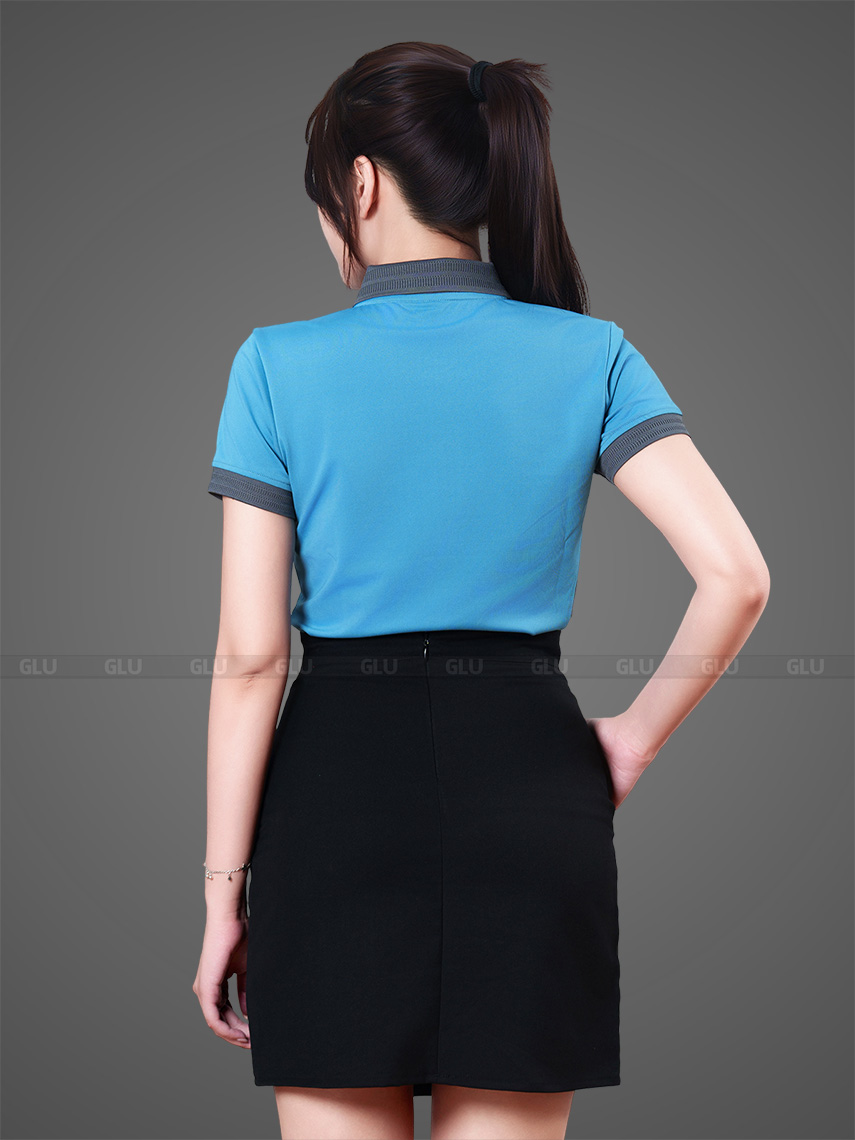 áo thun đồng phục cổ trụ cao cấp dn0007 mặt sau