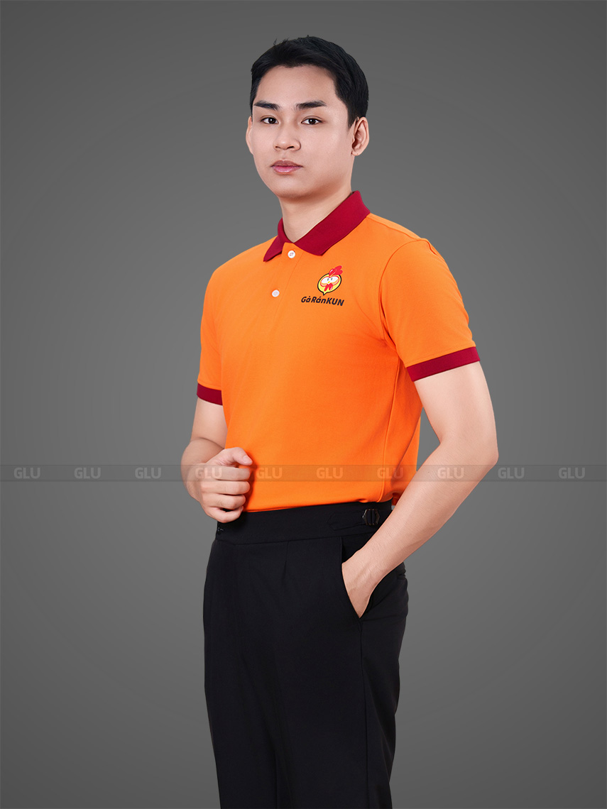 áo thun đồng phục công ty màu cam gà rán kun (1)