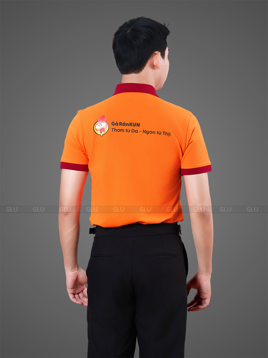 áo thun đồng phục công ty màu cam gà rán kun (2)
