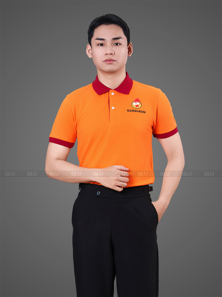 áo thun đồng phục công ty màu cam gà rán kun (3)