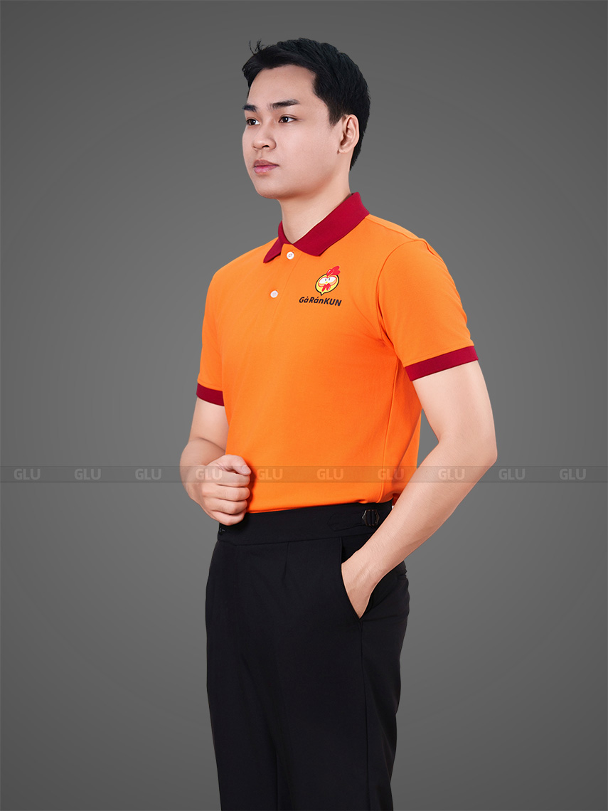 áo thun đồng phục công ty màu cam gà rán kun (8)
