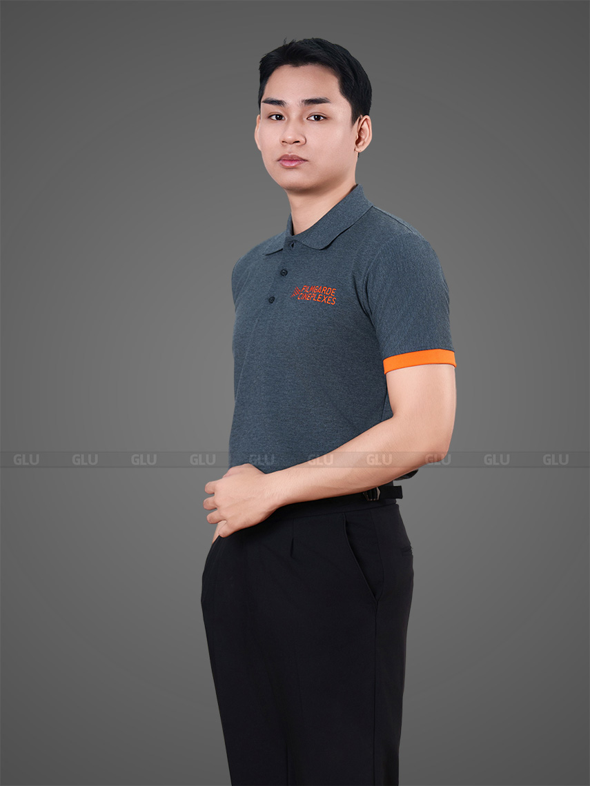 áo thun đồng phục nhân viên công ty màu xám muối tiêu (1)
