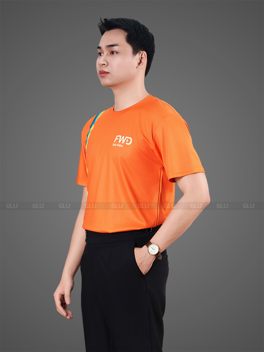 mẫu áo thun công ty màu cam dáng cổ tròn (1)