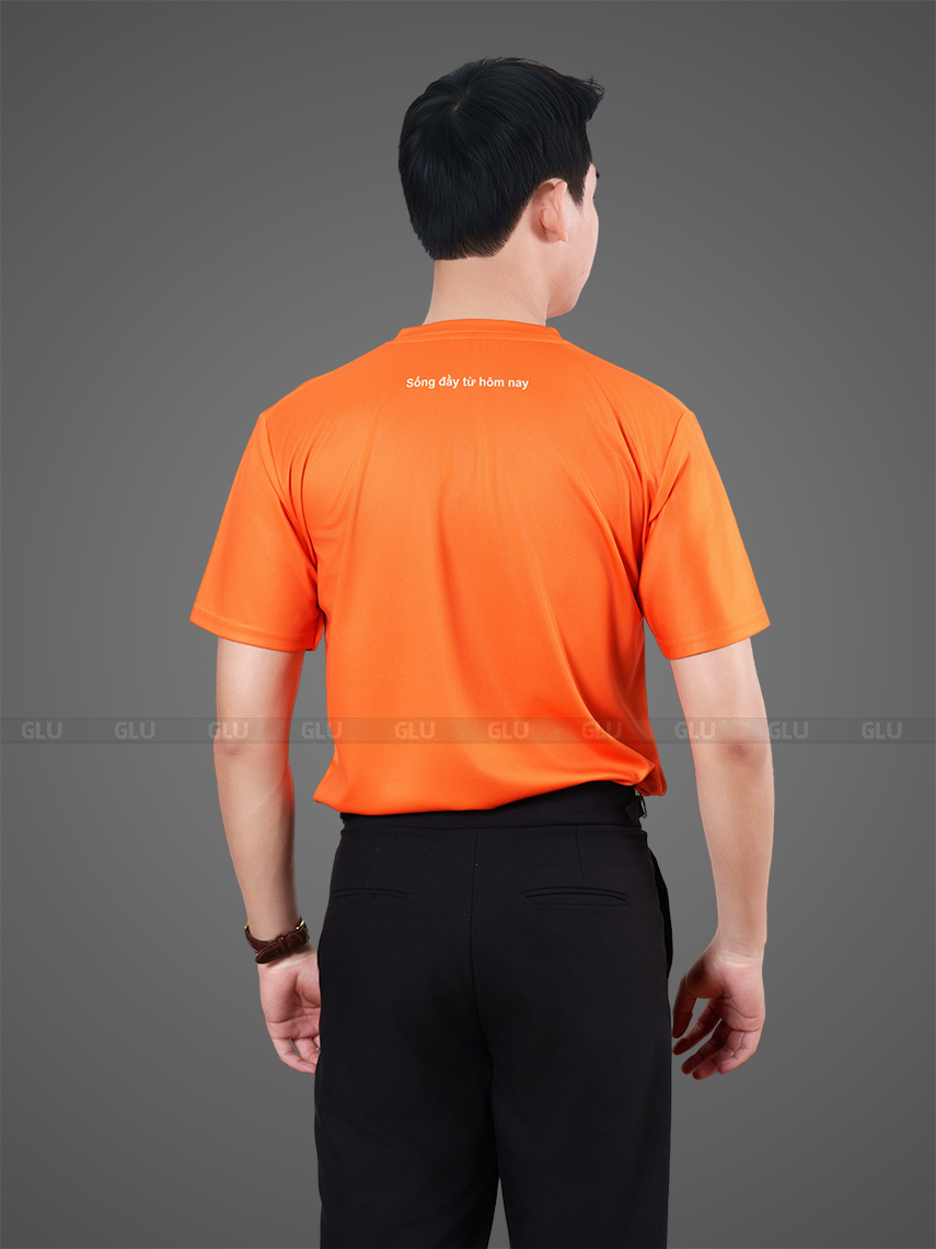 mẫu áo thun công ty màu cam dáng cổ tròn (2)