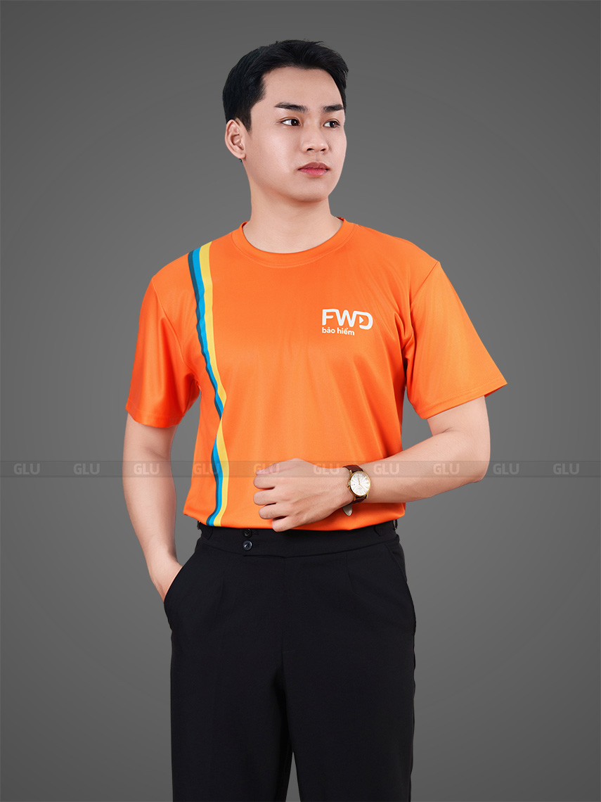 mẫu áo thun công ty màu cam dáng cổ tròn (4)