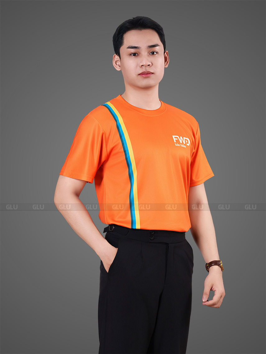 mẫu áo thun công ty màu cam dáng cổ tròn (5)