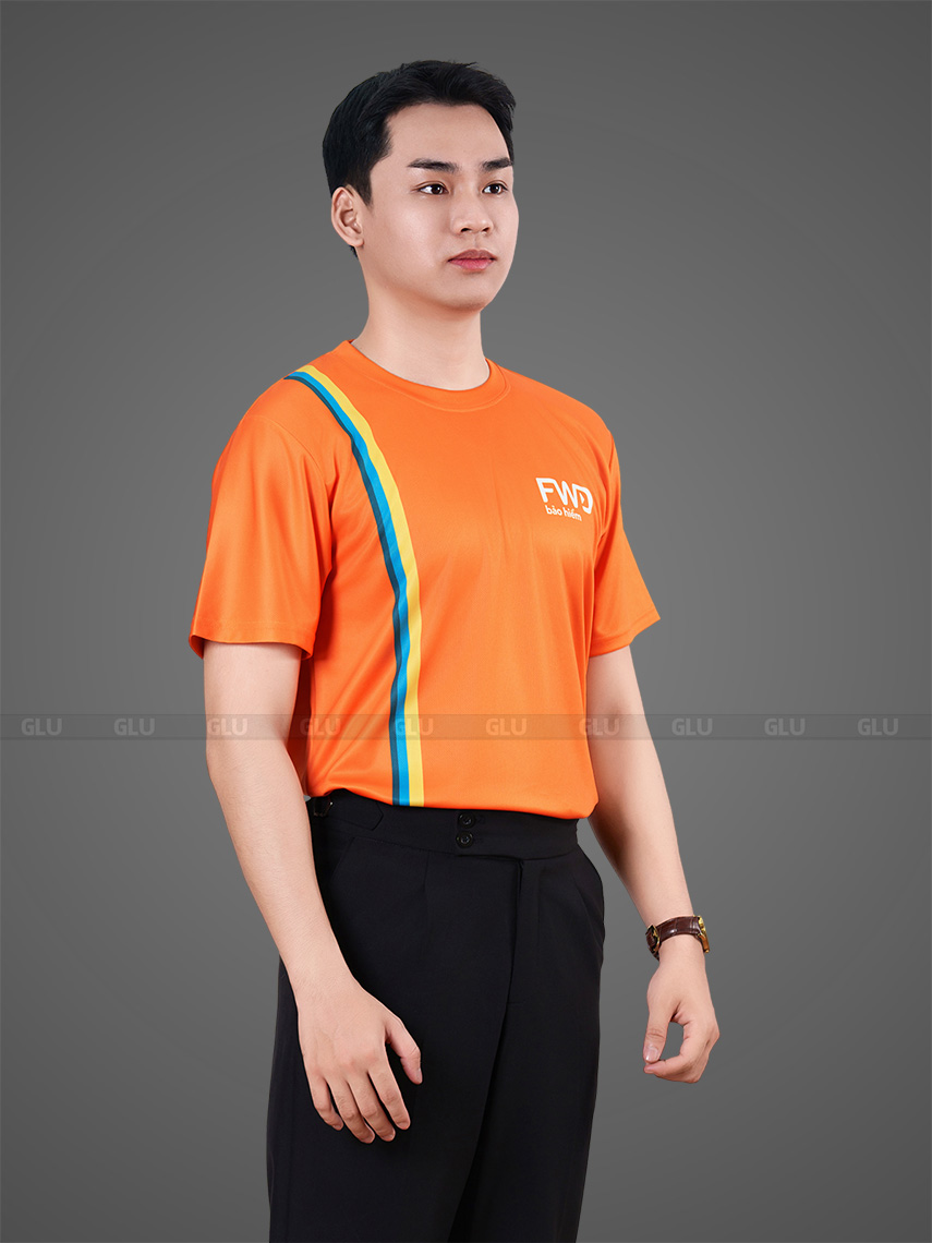 mẫu áo thun công ty màu cam dáng cổ tròn (6)