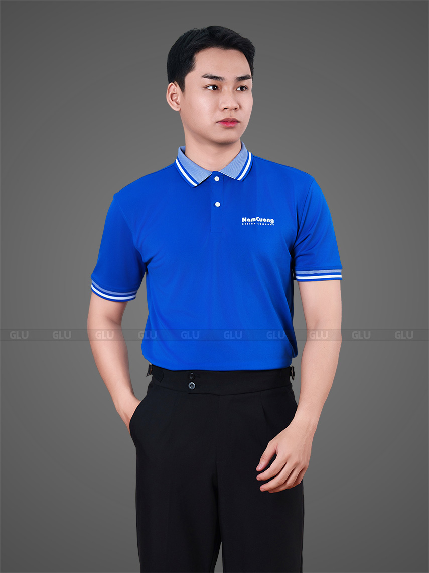 mẫu áo thun đồng phục công ty màu xanh bích (3)