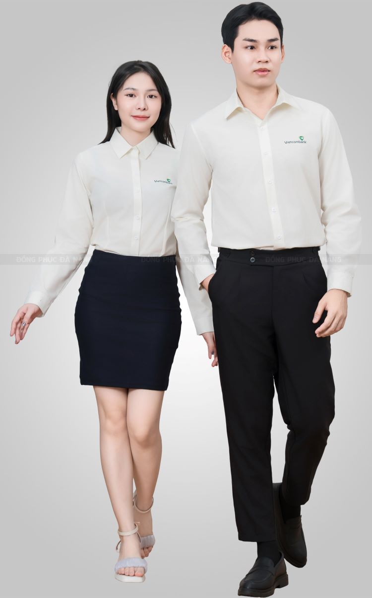 áo sơ mi đồng phục ngân hàng vietcombank