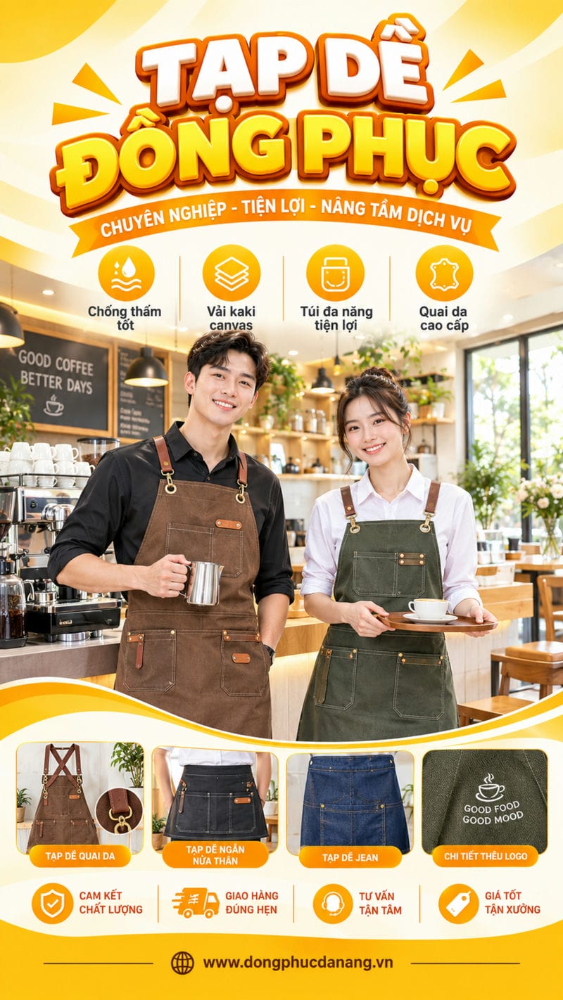 tạp dề đồng phục
